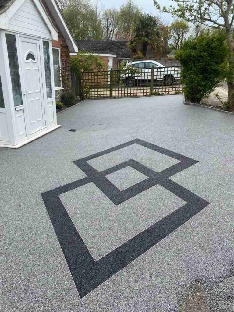 Decorative resin driveway installed at a home in Mumbles